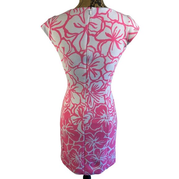Lilly Pulitzer Dress XS Bella Pink & White Floral Beachy Classy Cap Sleeve - Picture 2 of 9